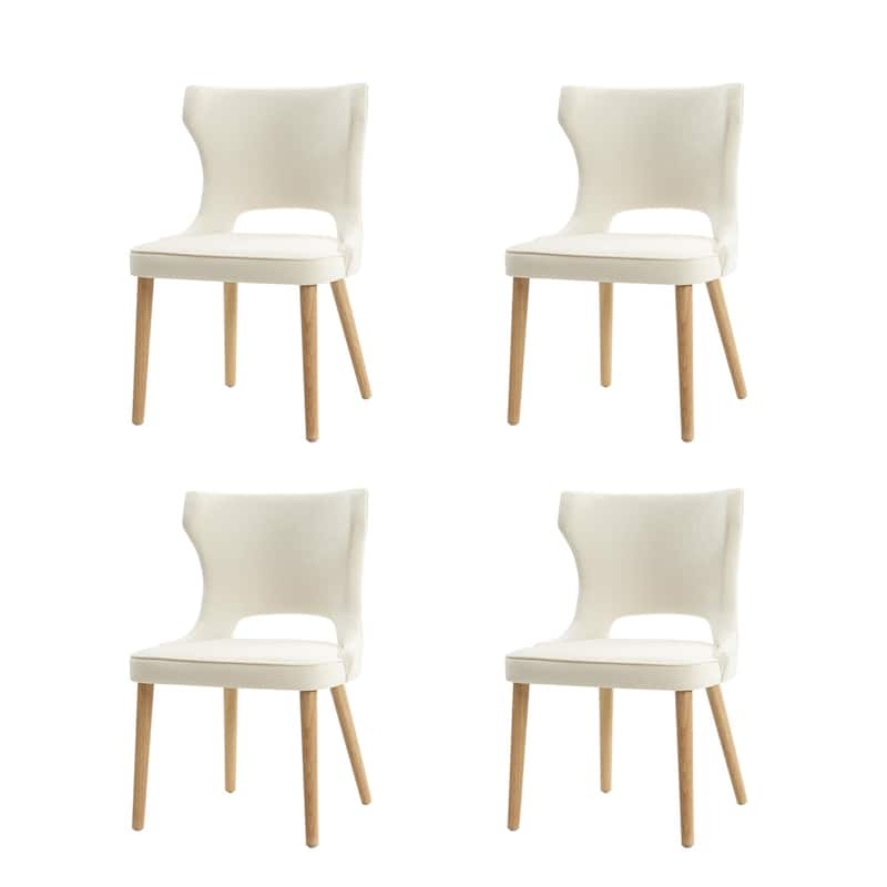 Rita Mid-century Modern Dining Chair with Solid Wood Legs Set of 4 by HULALA HOME