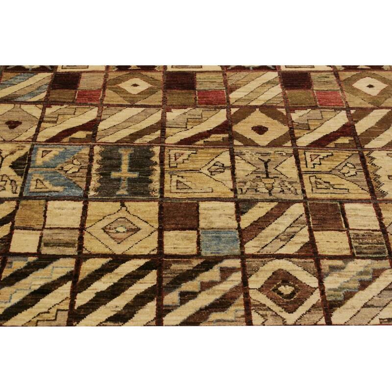 Rustica Mosaic Gabbeh Hand-Knotted Wool Area Rug