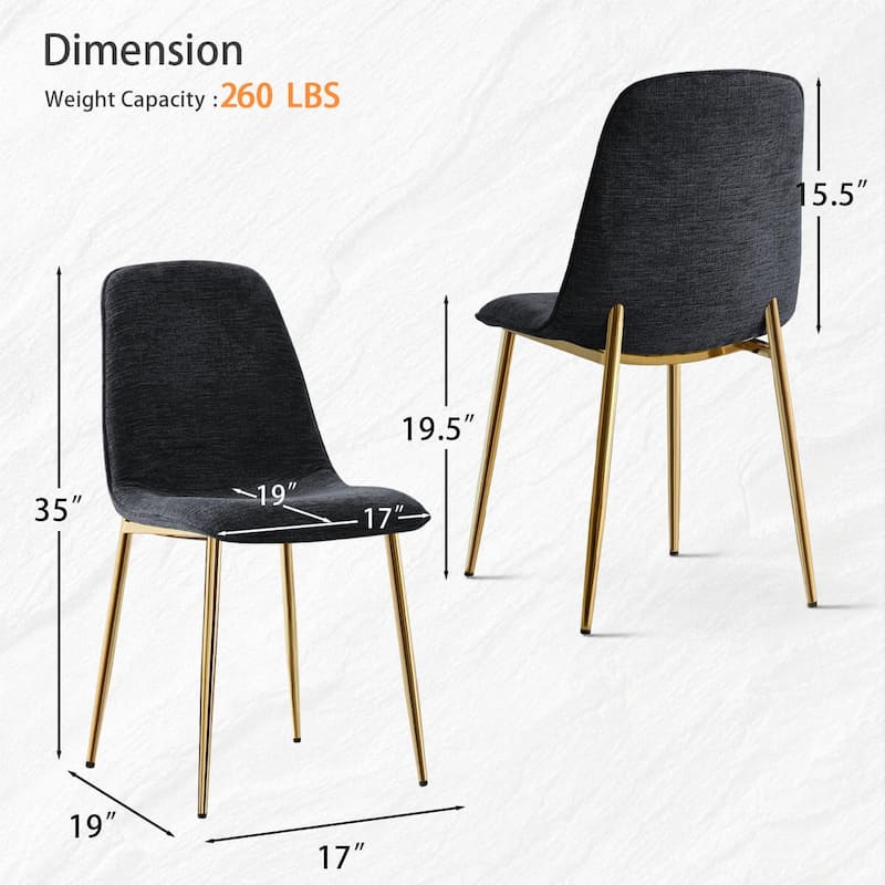 Upholstered Chenille Dining Chair(Set of 2)