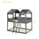 preview thumbnail 8 of 6, Gray Wood Bunk Bed with Roof, Window & Guardrail