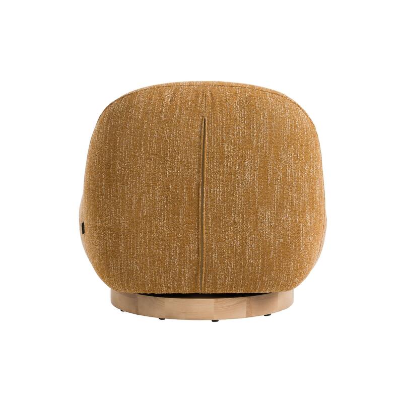 Modrest Renee Modern Mustard Fabric Swivel Accent Chair