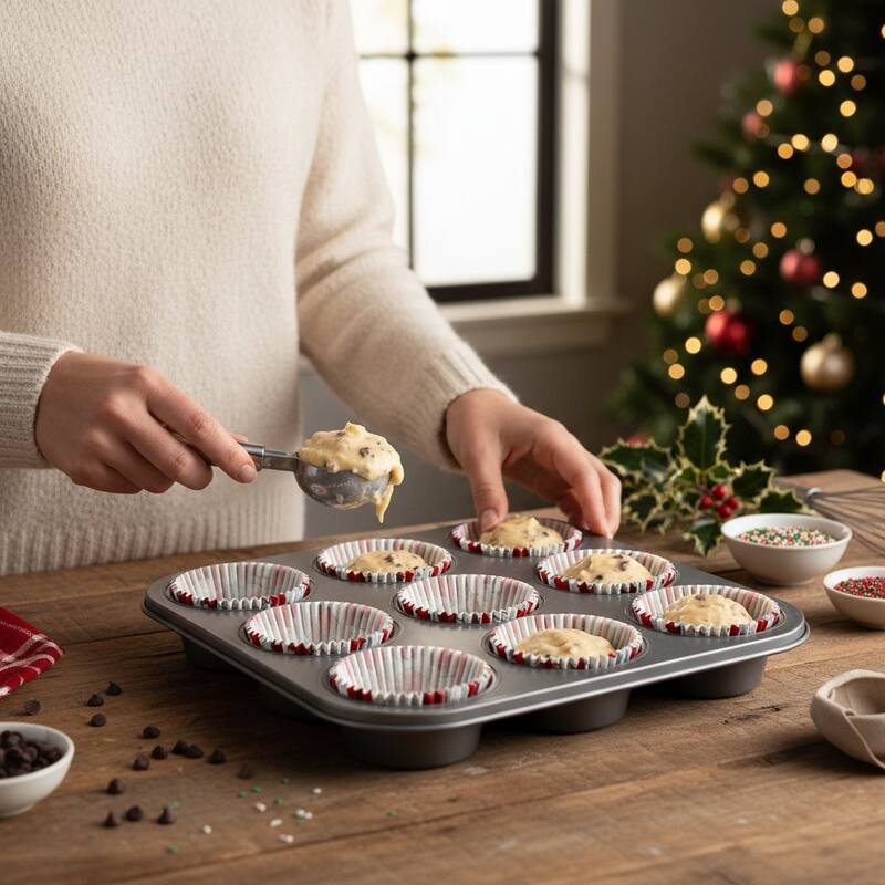 Chef Craft Santa Hat-Patterned Paper Baking Cups - 50 Count Cupcake Liners