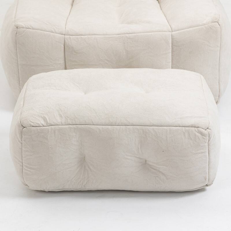 Fluffy Bean Bag Beanbag Chair with Memory Foam and Footrest