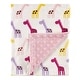 preview thumbnail 1 of 2, Printed Mink Blanket with Dotted Backing, Pink Giraffe