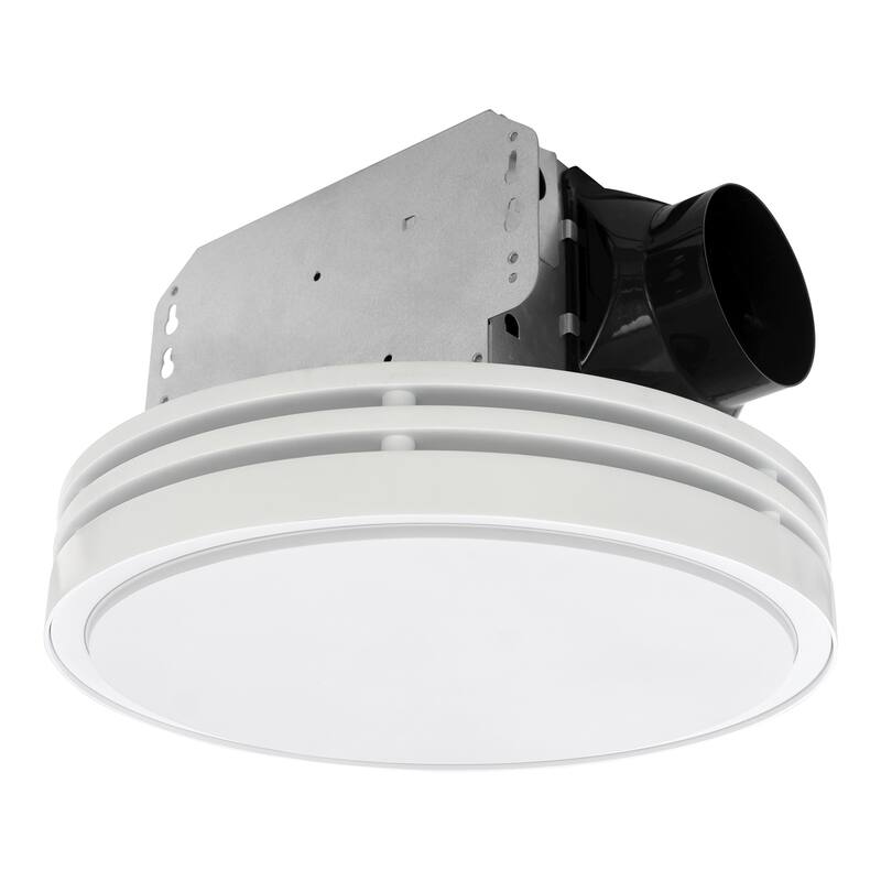 Akicon Bathroom Exhaust Fan with Light, 15W Dimmable 3CCT LED Light with 5W Night Light - White