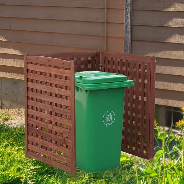3-Panel Outdoo Ai Conditione Fence Sceen, Outside Wood