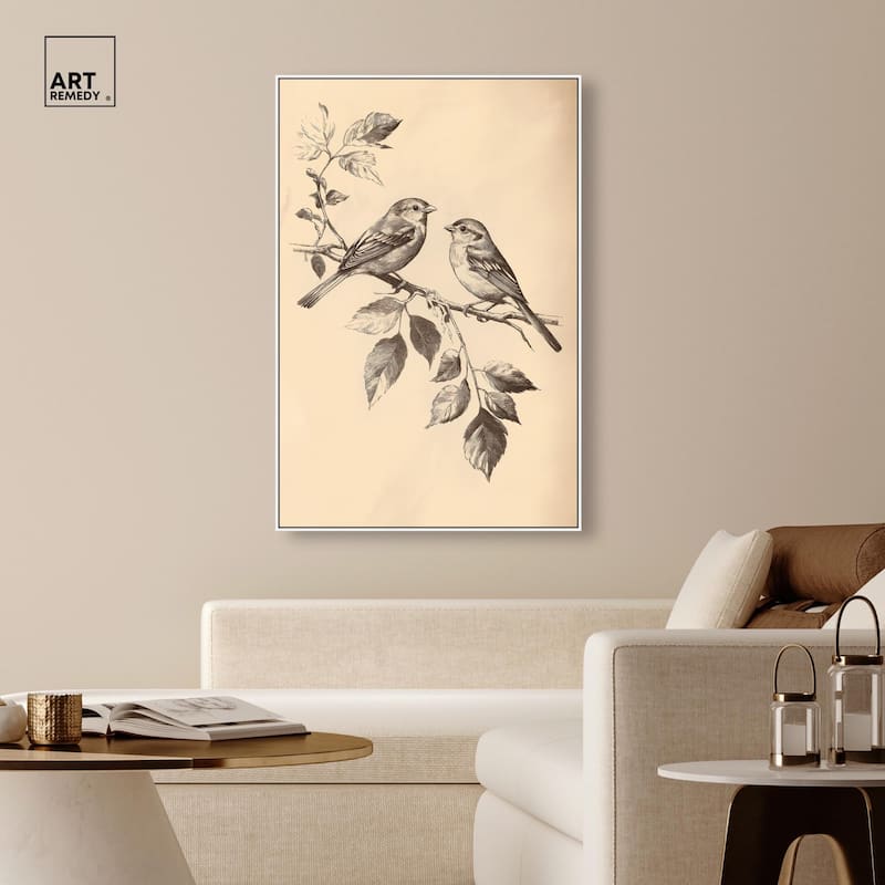 Pair of Finches II Canvas by Art Remedy