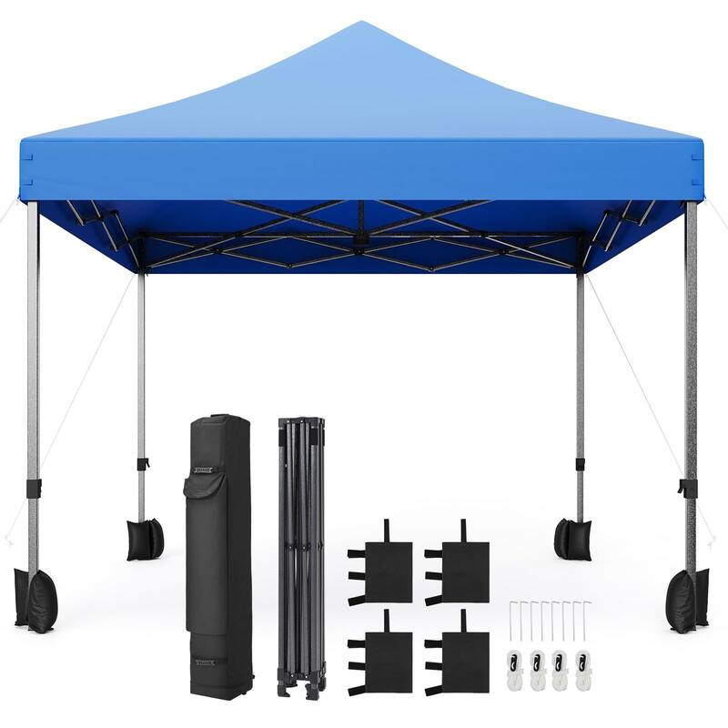 10x10 Ft Pop Up Canopy Tent, Portable Heavy Duty Commercial Canopy - Blue