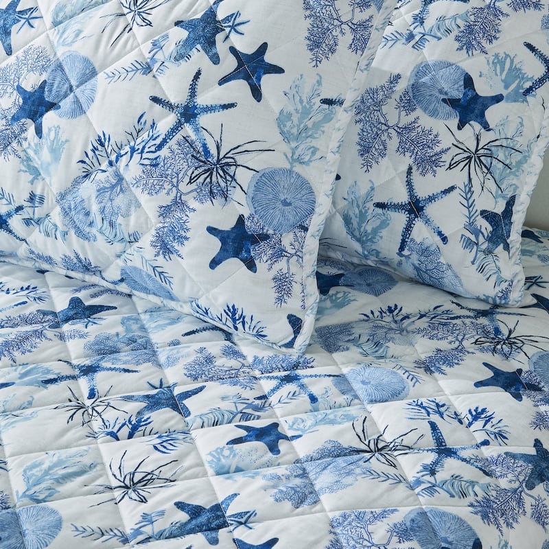 Patina Vie Maison Reversible Vintage Coastal Quilt Set