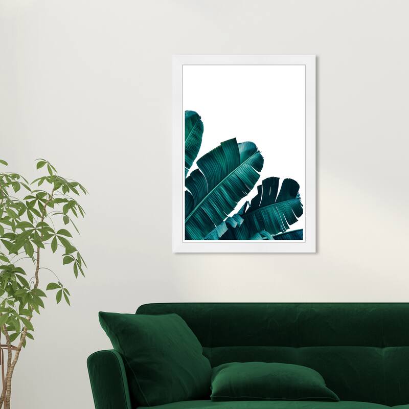 Wynwood Studio Prints Floral and Botanical Leaves II White and Tropical Wall Art Canvas Print - White