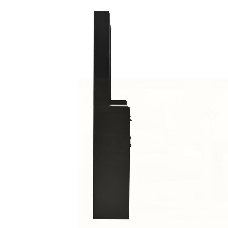 Four-Door Shoe Cabinet with Coat Rack