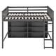 preview thumbnail 7 of 9, Full Size Loft Bed with 8 Open Storage Shelves and Built-in Ladder, Gray