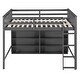 preview thumbnail 7 of 12, Full Size Loft Bed with Open Storage Shelves and Built-in Ladder, Gray