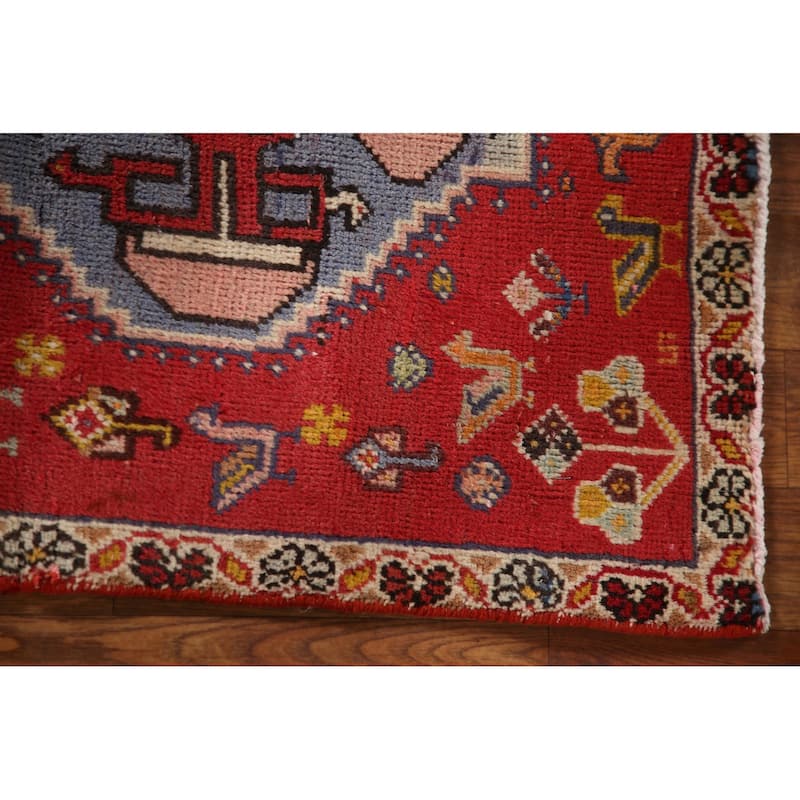 Abadeh Persian Vintage Square Area Rug Handmade Wool Carpet - 2'1"x 2'4"