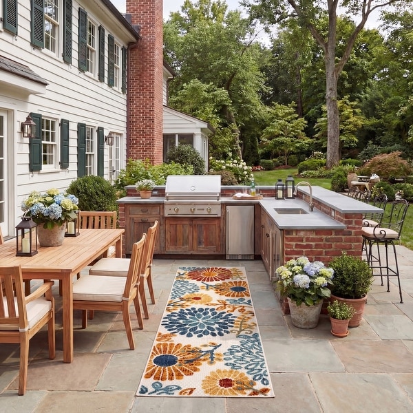 SAFAVIEH Cabana Lilah Indoor/ Outdoor Waterproof Patio Floral Rug