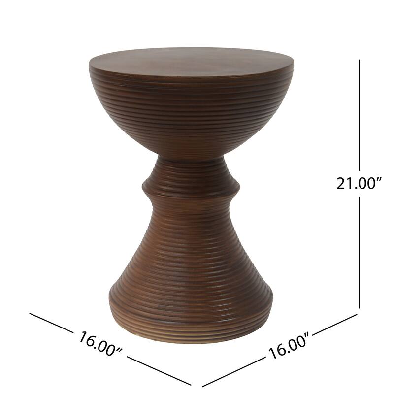Holmen Outdoor Modern MGO Round End Table by Christopher Knight Home - 16.25Lx16.25Wx20.75H