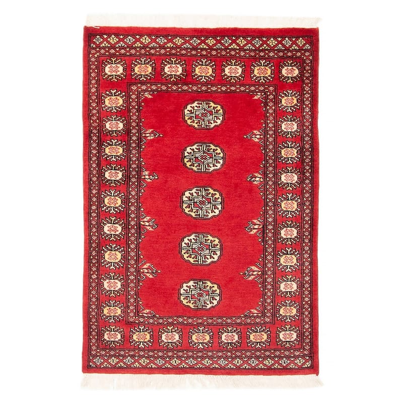 ECARPETGALLERY Hand-knotted Finest Peshawar Bokhara Red Wool Rug - 2'8 x 3'11 - Red - 2'8 x 3'11