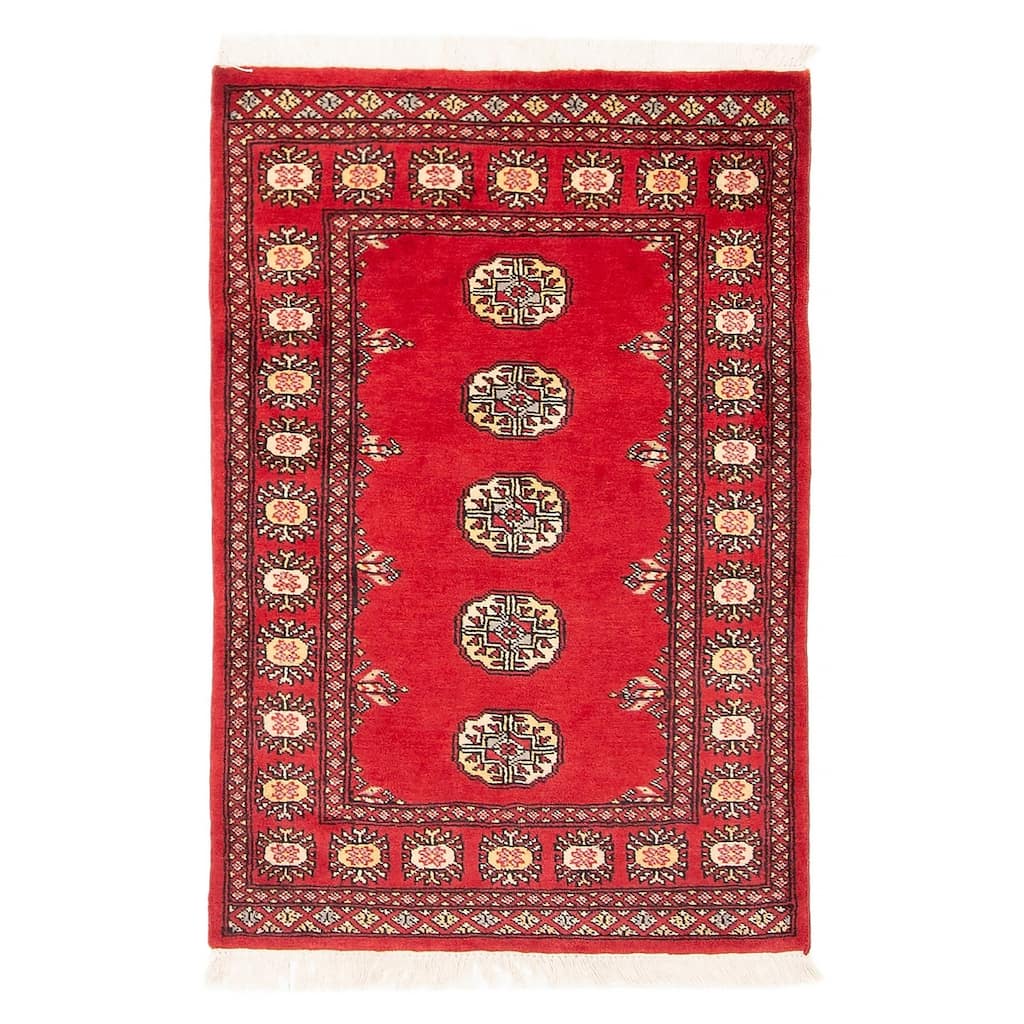 ECARPETGALLERY Hand-knotted Finest Peshawar Bokhara Red Wool Rug - 2'8 x 3'11