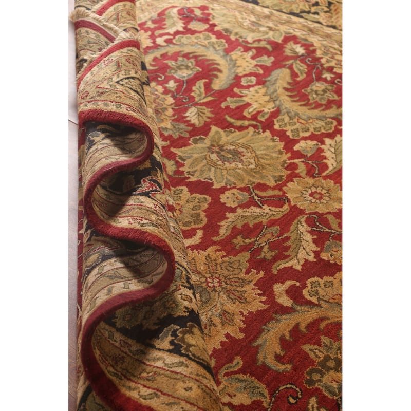All-Over Floral Agra Oriental Area Rug Hand-Knotted Wool Carpet - 9'0" x 11'9"
