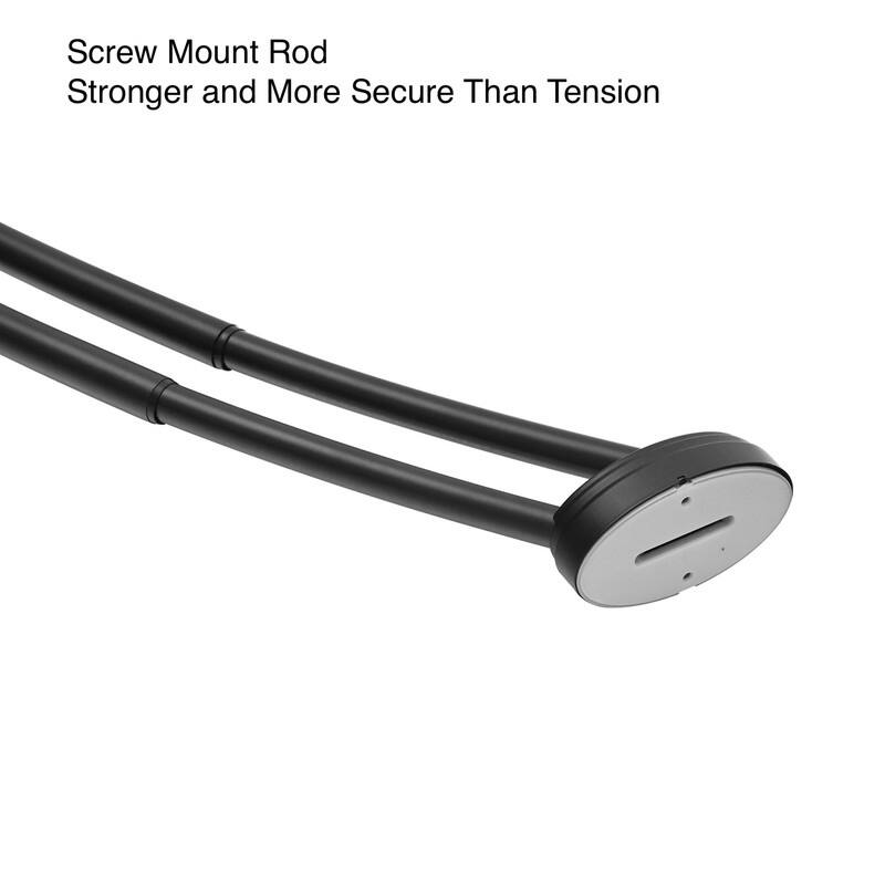 Utopia Alley Rustproof Wall Mounted Aluminum Double Curved Shower Curtain Rod, Screw Mount Rod, Adjustable Rod from 45" to 72"