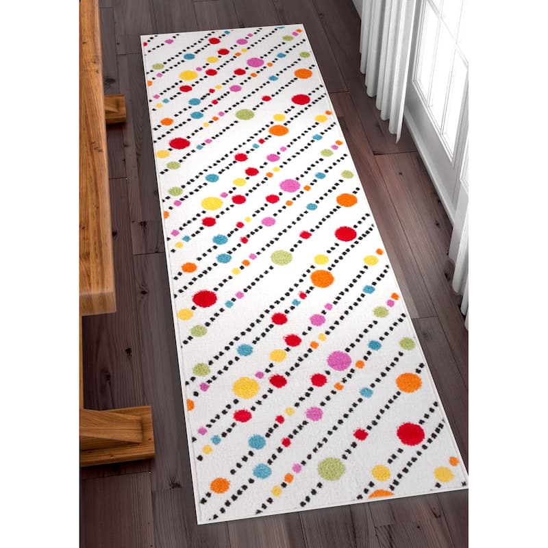 Well Woven Starbright Dandy Dots and Stripes Kids Area Rug