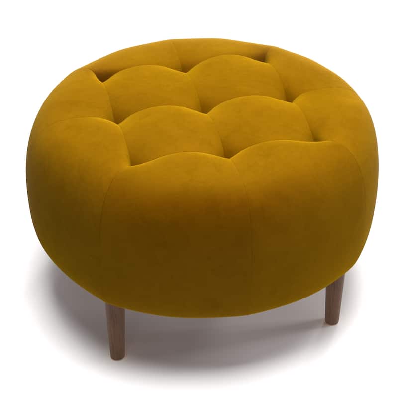 Bloomfield Round Performance Velvet Ottoman