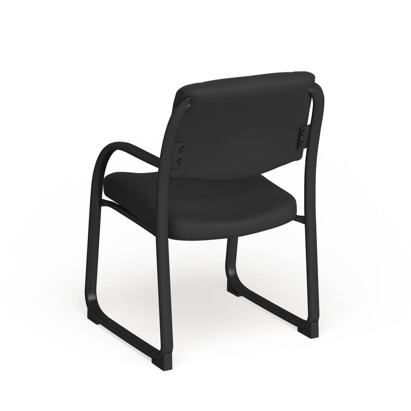 LeatherSoft Executive Reception Chair with Sled Base and Foam Padded Seat