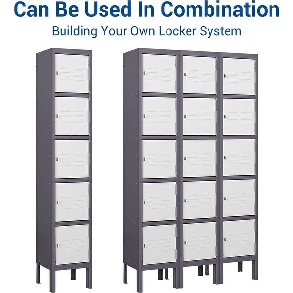 5-Tier Steel Storage Lockers with Louver for Employees,Gym,School
