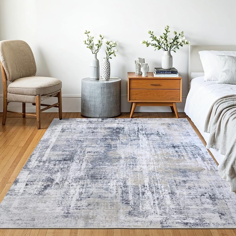 Delara Machine Washable Area Rug, Soft & Durable, Non-Slip Backing, Eco- Friendly GRS certified.