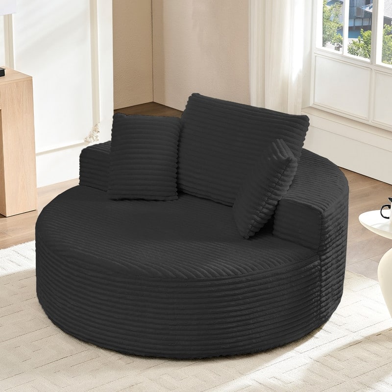 Corduroy Lazy Sofa Bean Bag Chair,Sponge Chaise Lounge Chair Indoor,Modern Sleeper Chair for Living Room Bedroom Office