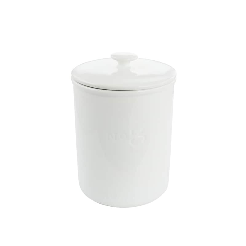 68 Ounce Porcelain Dry Goods Canister With Air Tight Lid in White - White