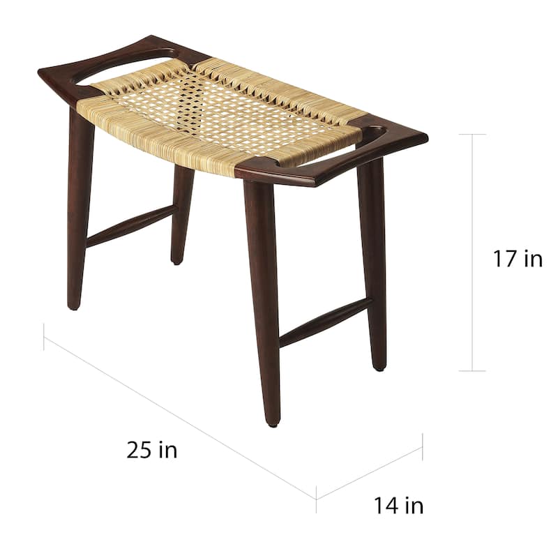 Butler Tristan Modern Wide Mango/Rattan Stool