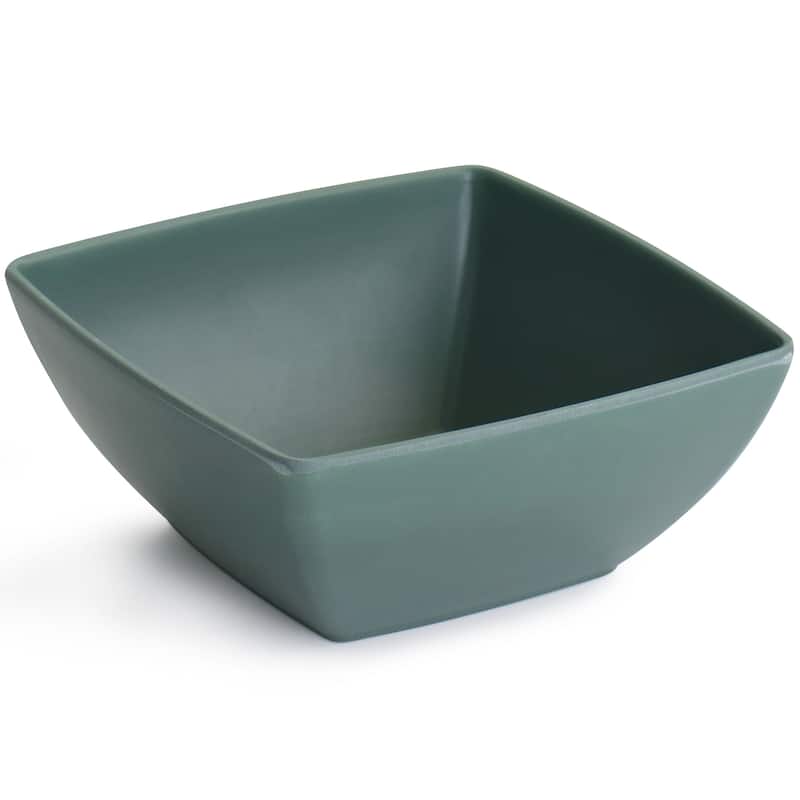 Gibson Home Grayson Melamine 12 Piece Square Dinnerware Set in Green - 12 Piece