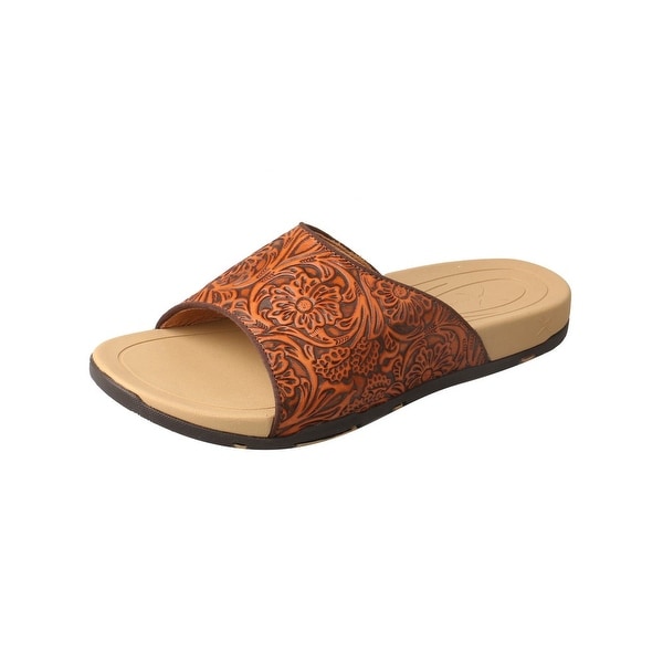 womens leather slides shoes
