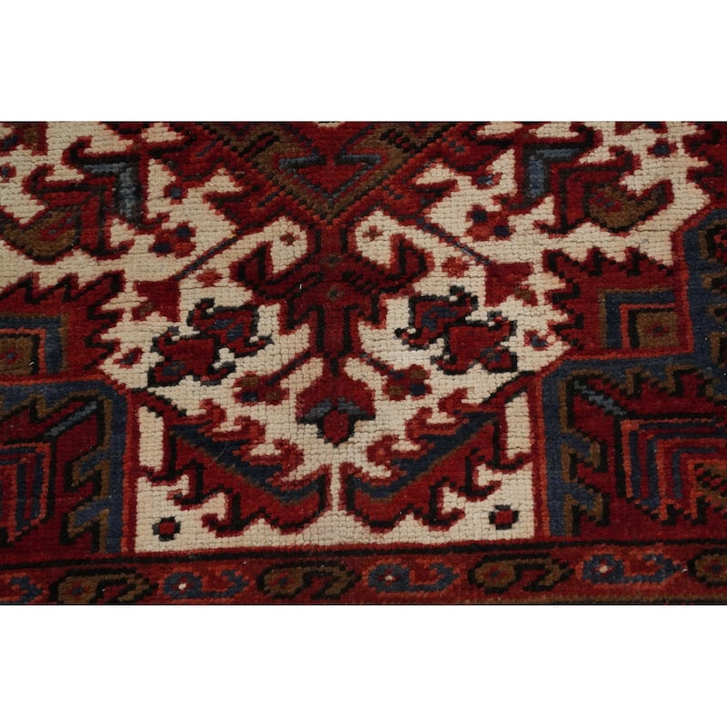 Hand Knotted Oriental 100% Wool Carpet Traditional Medallion Red Heriz Area Rug - 12' 10'' X 9' 11''