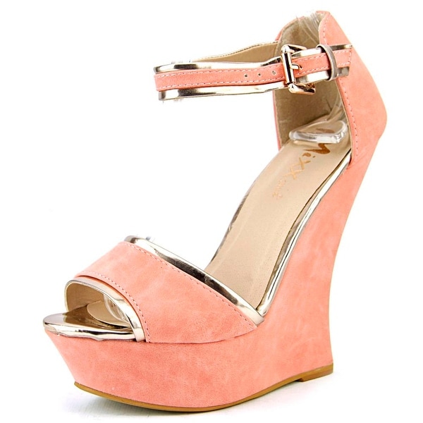 Mixx Shuz Angel Women Open Toe Leather Wedge Heel