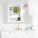 preview thumbnail 48 of 95, Modern Surface Mount Solid Wood Framed Medicine Cabinet With Mirror and Shelves White-34'' W