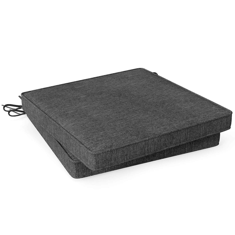 Set of 2/4/6 Patio Cushions Outdoor Square Chair Seat Cushion - Grey - 2 pcs