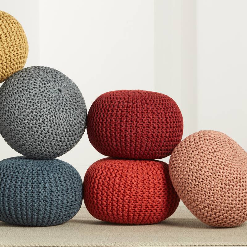 Asilah Indoor and Outdoor Round Pouf - 20"X20"X14"