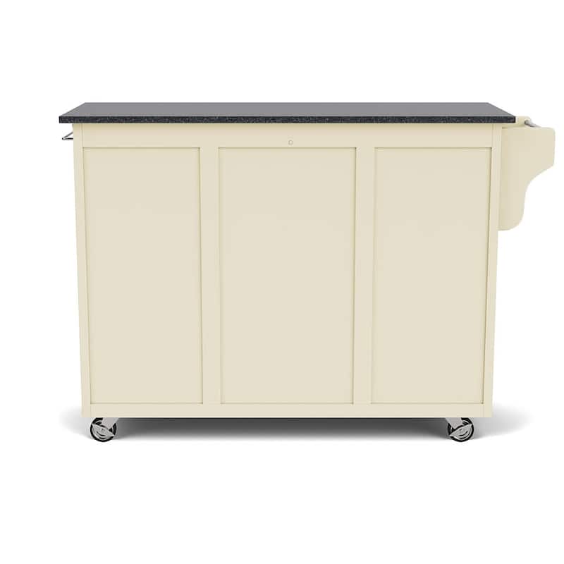 Create-a-Cart White Kitchen Cart with Black Granite Top