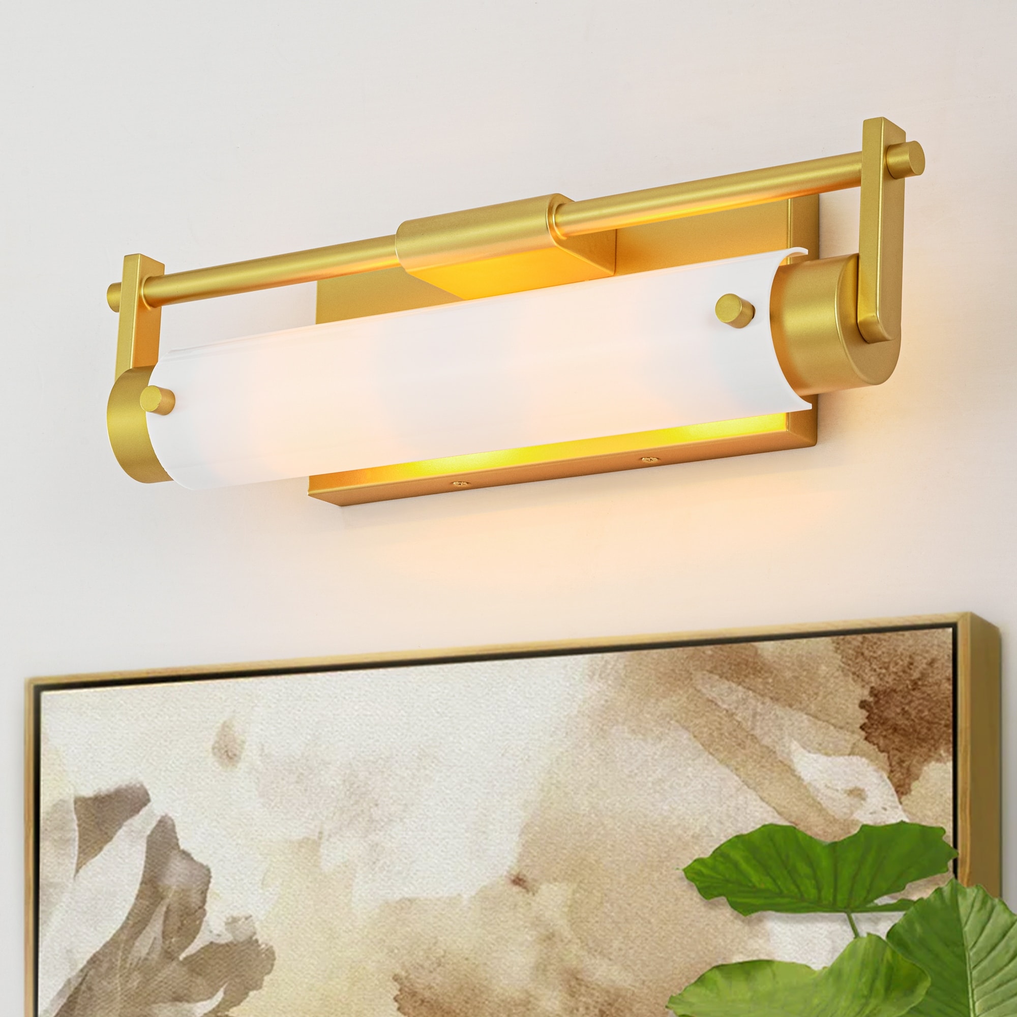 Rennnsan 2-Light Modern Gold Acrylic Vanity Wall Sconce for Bathroom - 1 Light