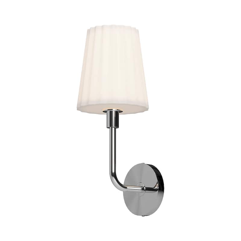 Alora Lighting WV628107OP Plisse 18" Tall Wall Sconce with Opal Glass - Chrome