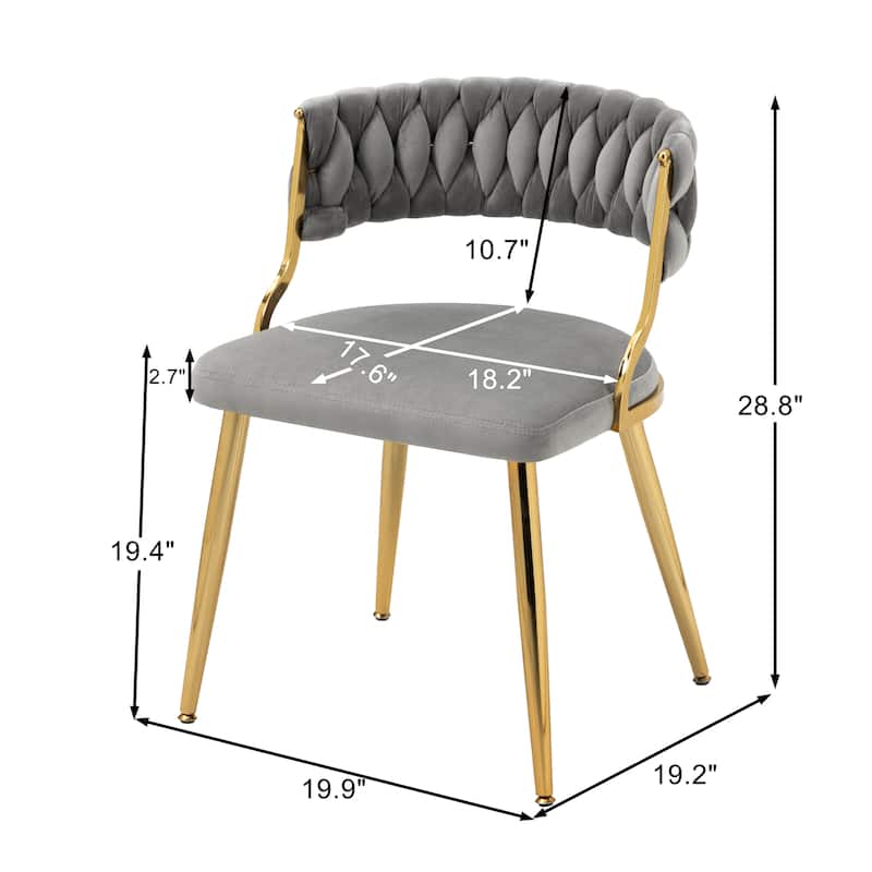 2PACK Upholstered Dining Chairs with Woven Back