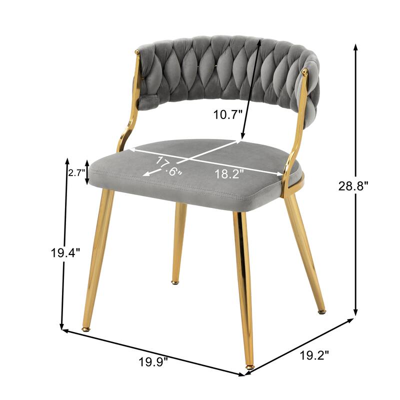 4PACK Upholstered Dining Chairs with Woven Back