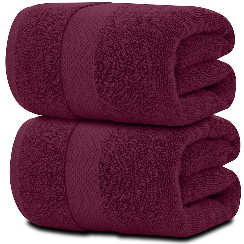 White Classic Luxury Cotton Oversized Bath Sheet 35x70 - Set of 2