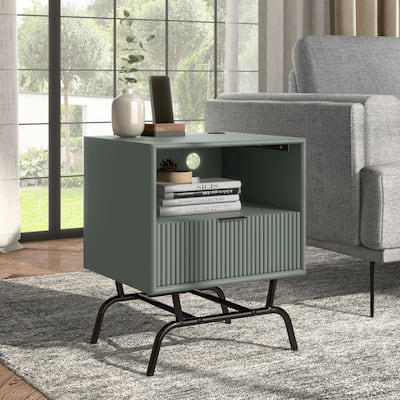 DH BASIC Modern 18-inch 1-Drawer Coffee Table with USB Ports by Denhour