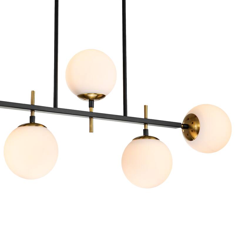 Modern Transitional 5-Light Chandelier Frosted Glass for Dining Room