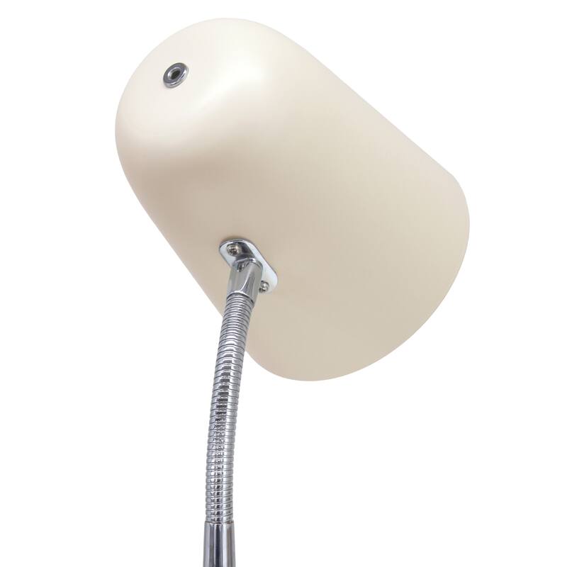 Minimalist Metal Gooseneck Desk Lamp with Adjustable Chrome Arm Modern Task Lighting Multiple Colors
