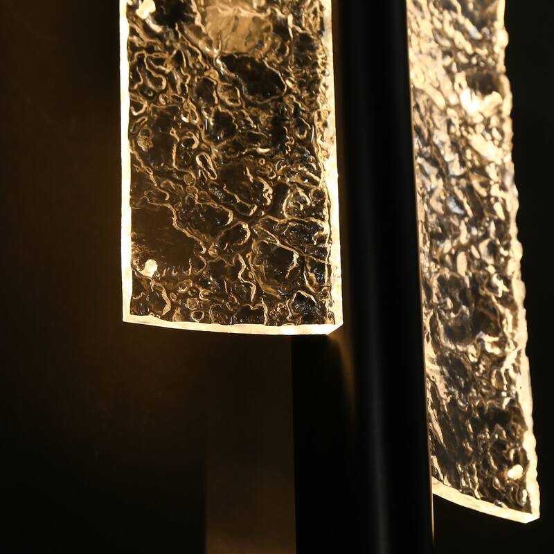 Modern 2-Light Wall Sconce Textured Acrylic Rectangular LED Integrated Light Fixture for Bathroom