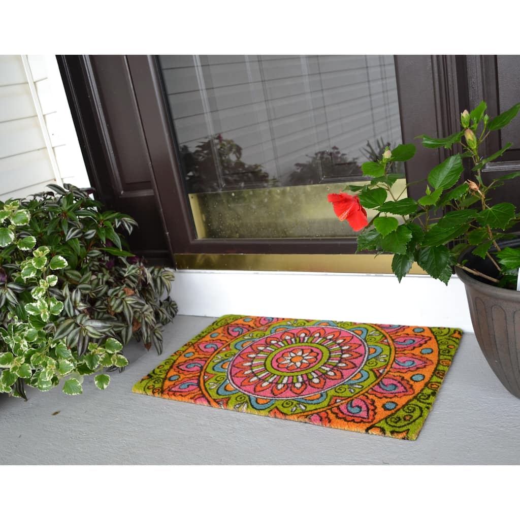 Mandala Outdoor Coir Non Skid Doormat